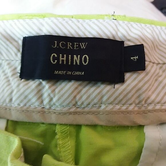 J. Crew Neon Green Chino Shorts Sz 4 - Picture 4 of 5